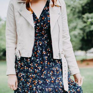 Blank NYC Suede Jacket Cream Size Large